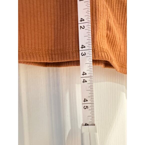 See You Monday Womens Ribbed Medium Burnt Orange Long Dress - Picture 6 of 8